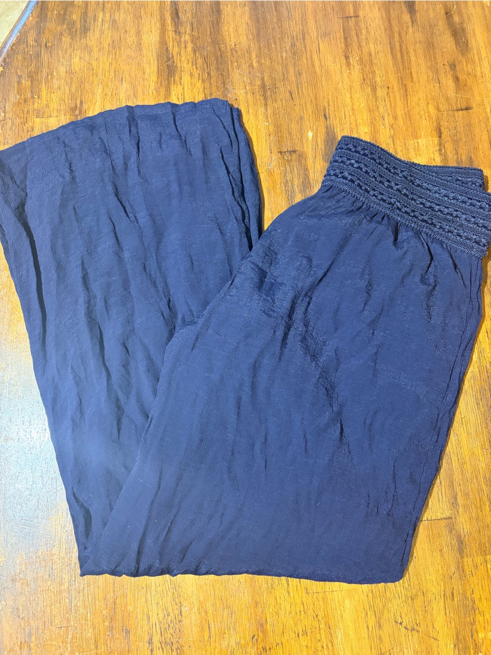 J.C. Penny Artesia navy linen pants